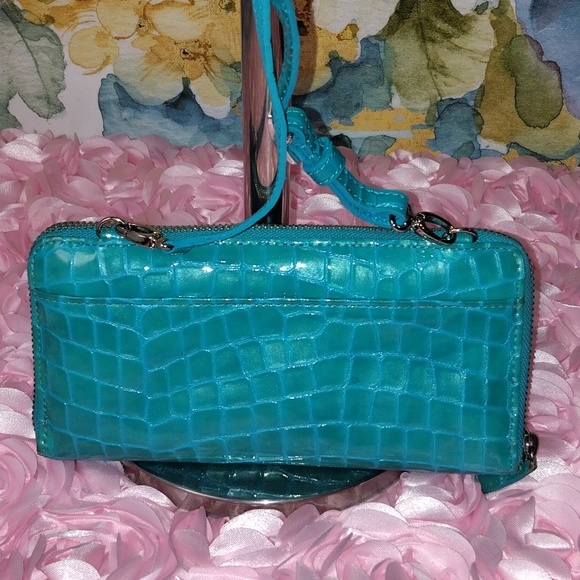 Brighton Bellissimo Teal Card Case Wallet / Cross Body - Picture 3 of 7